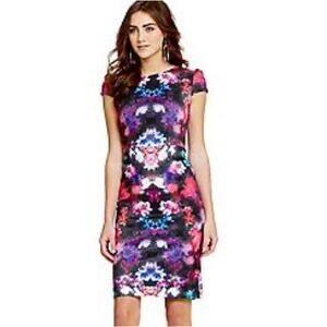 Betsey Johnson Scuba Stretch Floral Sheath Dress Size 12